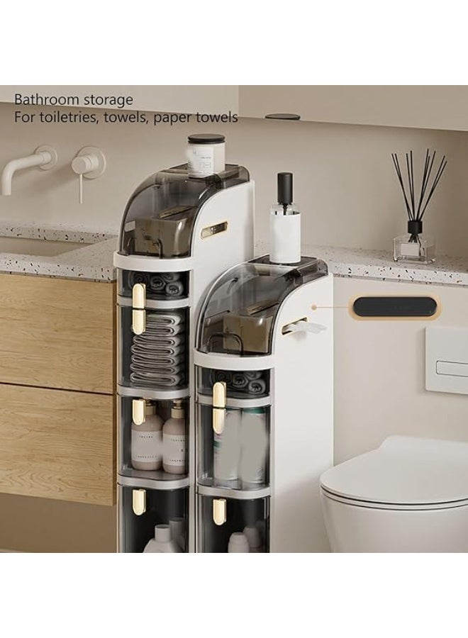 Spaceshoop Slim Multilayer Bathroom Storage Cabinet Narrow Gap Organizer with Transparent Drawers and Gold Tone Handles for Toilet and Kitchen and Laundry Room Large - Image 3